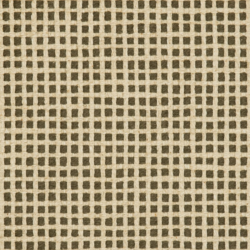 Essentials Linen Cotton Upholstery Checkered Fabric / Dark Brown Beige
