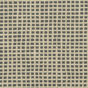 Essentials Linen Cotton Upholstery Checkered Fabric / Gray Beige