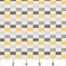 Load image into Gallery viewer, Essentials Outdoor Acrylic Checkered Upholstery Drapery Fabric Gray Yellow White / 30080-01