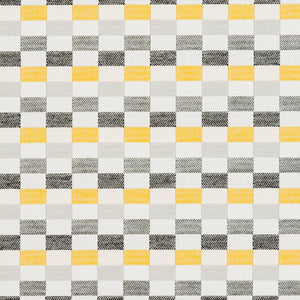 Essentials Outdoor Acrylic Checkered Upholstery Drapery Fabric Gray Yellow White / 30080-01