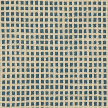 Load image into Gallery viewer, Essentials Linen Cotton Upholstery Checkered Fabric / Navy Beige