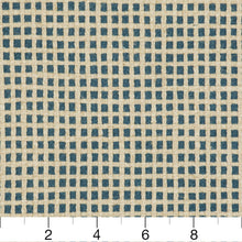 Load image into Gallery viewer, Essentials Linen Cotton Upholstery Checkered Fabric / Navy Beige