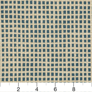 Essentials Linen Cotton Upholstery Checkered Fabric / Navy Beige