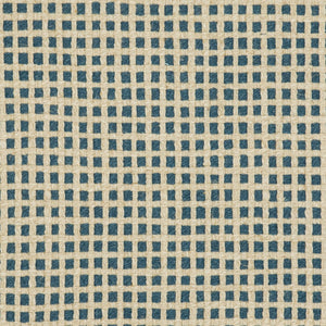 Essentials Linen Cotton Upholstery Checkered Fabric / Navy Beige