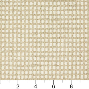 Essentials Linen Cotton Upholstery Checkered Fabric / White Beige