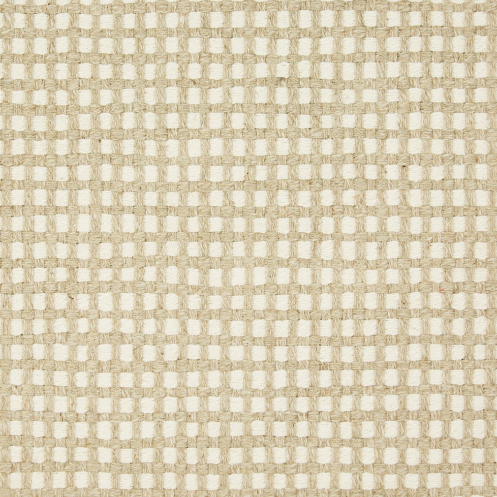 Essentials Linen Cotton Upholstery Checkered Fabric / White Beige