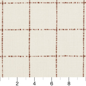 Essentials Linen Cotton Upholstery Checkered Fabric / White Brown