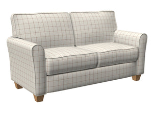 Essentials Linen Cotton Upholstery Checkered Fabric / White Brown