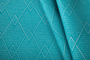 Chella Outdoor Fabric Crystal Creek / Aegean Turquoise Blue Geometric