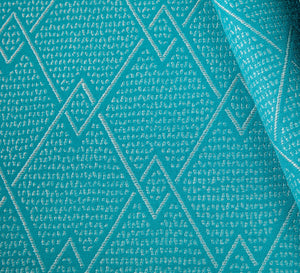 Chella Outdoor Fabric Crystal Creek / Aegean Turquoise Blue Geometric