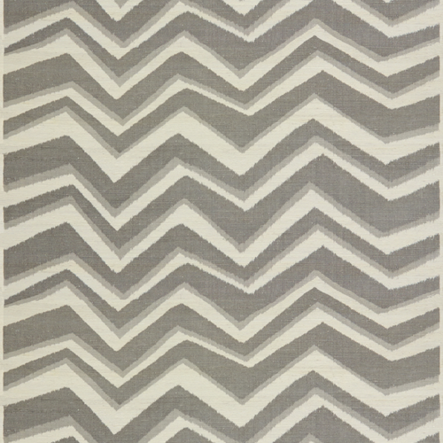 Brunschwig & Fils Chervon Bar Fabric / Silver/Black