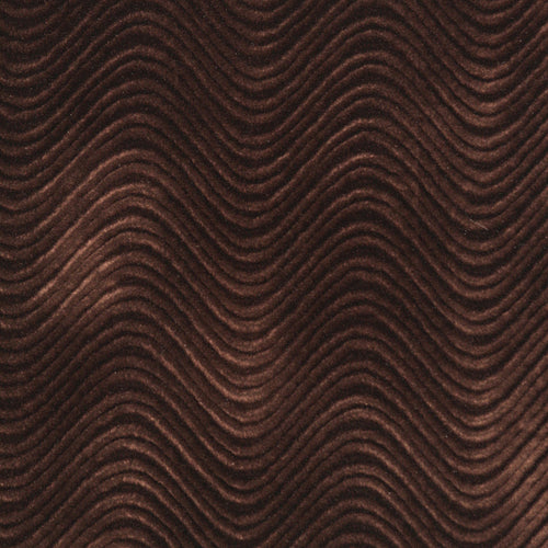 Essentials Velvet Upholstery Serpentine Stripes Fabric / Cocoa Swirl