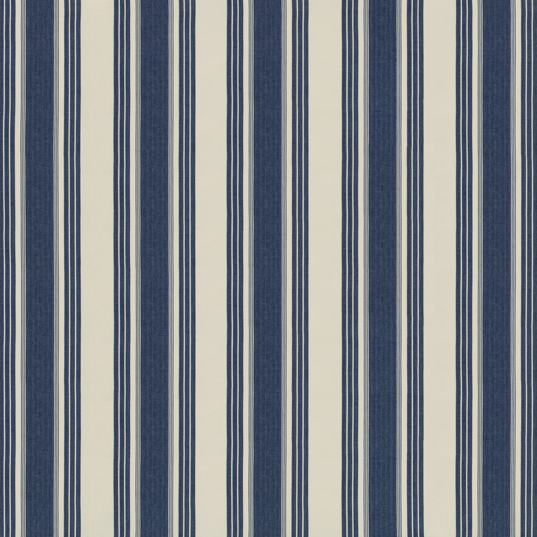 Brunschwig & Fils Colmar Stripe Fabric / Denim