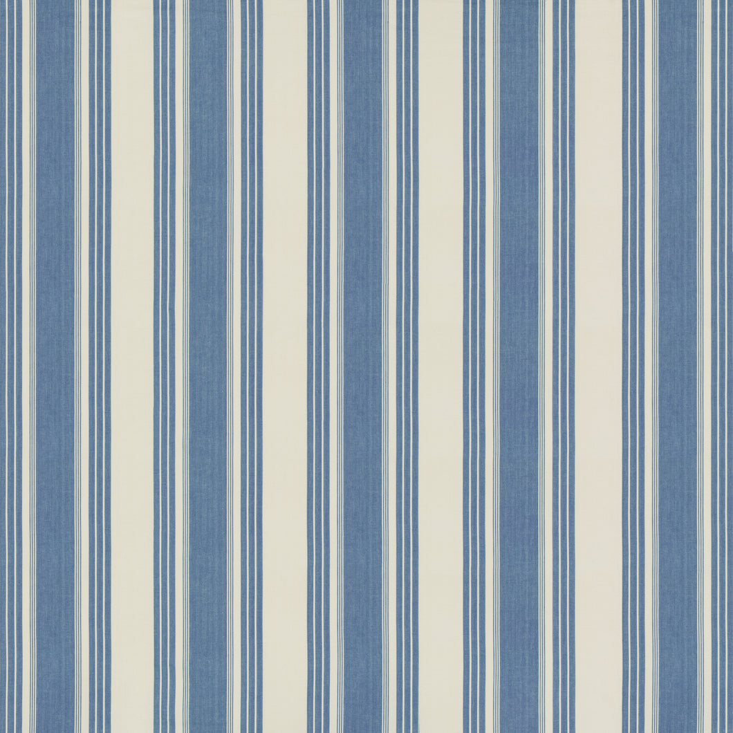 Brunschwig & Fils Colmar Stripe Fabric / French Blue