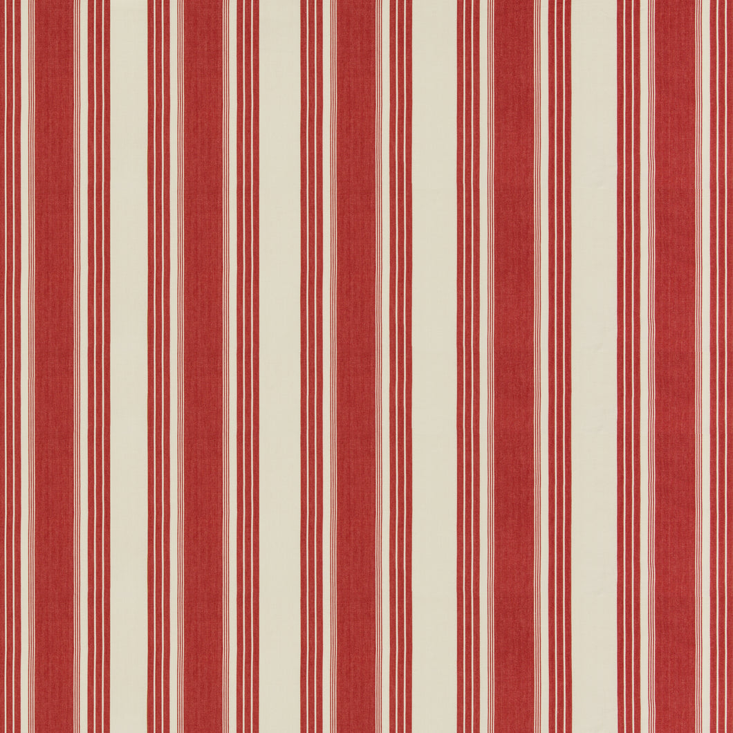 Brunschwig & Fils Colmar Stripe Fabric / Red