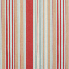 Load image into Gallery viewer, Essentials Coral Beige Aqua White Stripe Upholstery Drapery Fabric