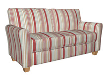 Load image into Gallery viewer, Essentials Coral Beige Aqua White Stripe Upholstery Drapery Fabric