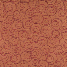 Load image into Gallery viewer, Essentials Mid Century Modern Geometric Coral Burgundy Circles Upholstery Fabric / Brandy