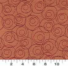 Load image into Gallery viewer, Essentials Mid Century Modern Geometric Coral Burgundy Circles Upholstery Fabric / Brandy