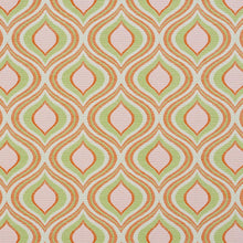 Load image into Gallery viewer, Essentials Outdoor Stain Resistant Upholstery Drapery Fabric Coral Lime / Catalina Lantern