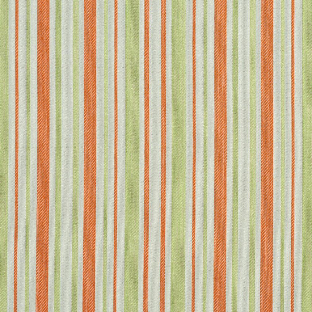 Essentials Outdoor Stain Resistant Upholstery Drapery Fabric Coral Lime / Catalina Stripe