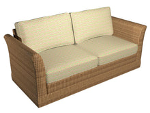 Load image into Gallery viewer, Essentials Outdoor Stain Resistant Upholstery Drapery Fabric Coral Lime / Catalina Wave