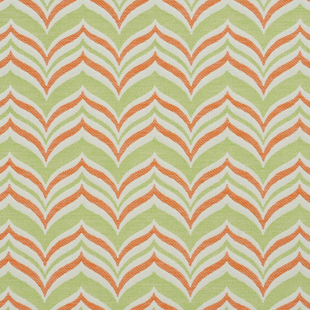 Essentials Outdoor Stain Resistant Upholstery Drapery Fabric Coral Lime / Catalina Wave