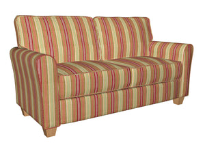Essentials Coral Maroon Olive Mediumsea Green White Stripe Upholstery Drapery Fabric