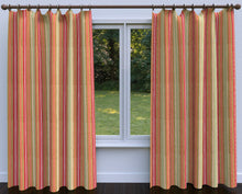Load image into Gallery viewer, Essentials Coral Maroon Olive Mediumsea Green White Stripe Upholstery Drapery Fabric