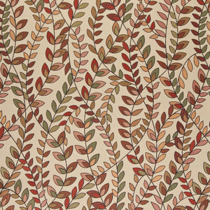 Essentials Cityscapes Coral Maroon Sage Pink Botanical Leaf Upholstery Fabric