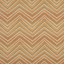 Load image into Gallery viewer, Essentials Outdoor Upholstery Drapery Chevron Fabric / Coral Tan