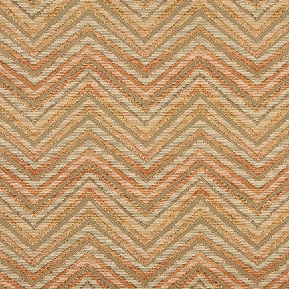 Essentials Outdoor Upholstery Drapery Chevron Fabric / Coral Tan