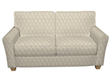 Load image into Gallery viewer, Essentials Linen Upholstery Drapery Fabric Cream Gold Embroidered Trellis Geometric