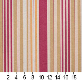 Essentials Crimson Salmon Beige Coral White Stripe Upholstery Drapery Fabric