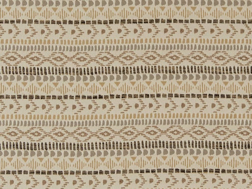 Heavy Duty African Tribal Tapestry Cream Beige Charcoal Grey Gold Upholstery Fabric