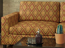 Load image into Gallery viewer, Southwestern Kilim Diamond Tapestry Beige Brown Black Pink Green Upholstery Fabric