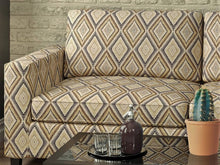 Load image into Gallery viewer, Heavy Duty Southwestern Kilim Diamond Tapestry Beige Grey Cream Brown Upholstery Fabric