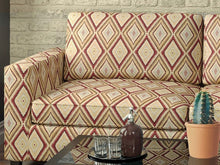 Load image into Gallery viewer, Southwestern Kilim Diamond Tapestry Cream Beige Blue Green Red Upholstery Fabric