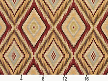 Load image into Gallery viewer, Southwestern Kilim Diamond Tapestry Cream Beige Blue Green Red Upholstery Fabric