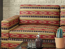 Load image into Gallery viewer, Heavy Duty Southwestern Geometric Abstract Tapestry Beige Rusty Red Green Orange Yellow Upholstery Fabric