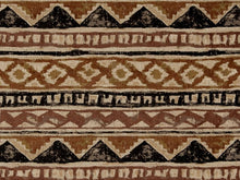 Load image into Gallery viewer, Heavy Duty Southwestern Geometric Tapestry Beige Burnt Orange Black Rusty Red Upholstery Fabric