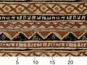 Heavy Duty Southwestern Geometric Tapestry Beige Burnt Orange Black Rusty Red Upholstery Fabric