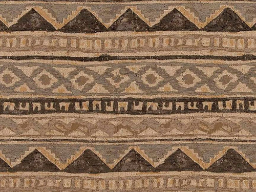 Heavy Duty Southwestern Geometric Abstract Beige Grey Charcoal Mustard Tapestry Upholstery Fabric
