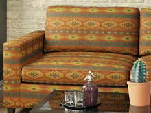 Load image into Gallery viewer, Heavy Duty Southwestern Kilim Tapestry Orange Yellow Beige Aqua Blue Upholstery Fabric
