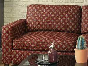 Heavy Duty Southwestern Geometric Abstract Tapestry Red Navy French Blue Green Orange Upholstery Fabric