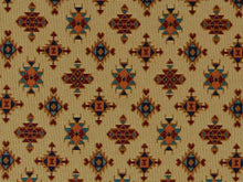 Load image into Gallery viewer, Heavy Duty Southwestern Geometric Abstract Tapestry Beige Rusty Red Teal Navy Blue Gold Orange Upholstery Fabric