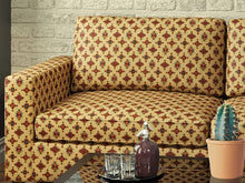 Load image into Gallery viewer, Heavy Duty Southwestern Geometric Abstract Tapestry Beige Rusty Red Teal Navy Blue Gold Orange Upholstery Fabric