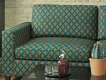 Load image into Gallery viewer, Heavy Duty Southwestern Geometric Abstract Tapestry Turquoise Beige Red Black Upholstery Fabric