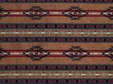 Load image into Gallery viewer, Heavy Duty Southwestern Geometric Abstract Tapestry Cream Taupe Rusty Red French Blue Black Upholstery Fabric