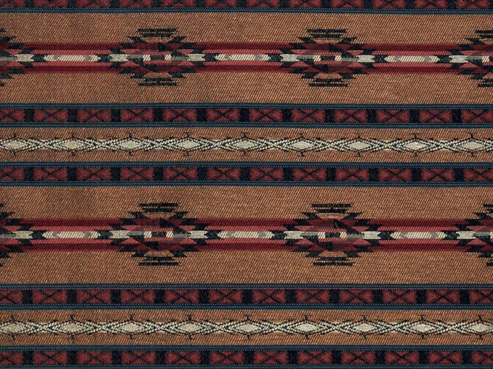Heavy Duty Southwestern Geometric Abstract Tapestry Cream Taupe Rusty Red French Blue Black Upholstery Fabric